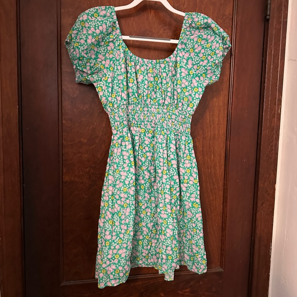 WRAY New York Floral Smocked Ruffle Sleeve Dress Size M - Picture 4 of 6
